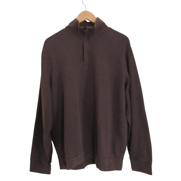 Polo Ralph Lauren Mens Brown Quarter Zip Knit Pullover XL Long Sleeves Classic - Picture 2 of 11